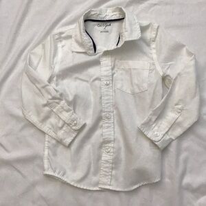 (Like New) Cat & Jack White Longsleeve Oxford Button-Down Shirt